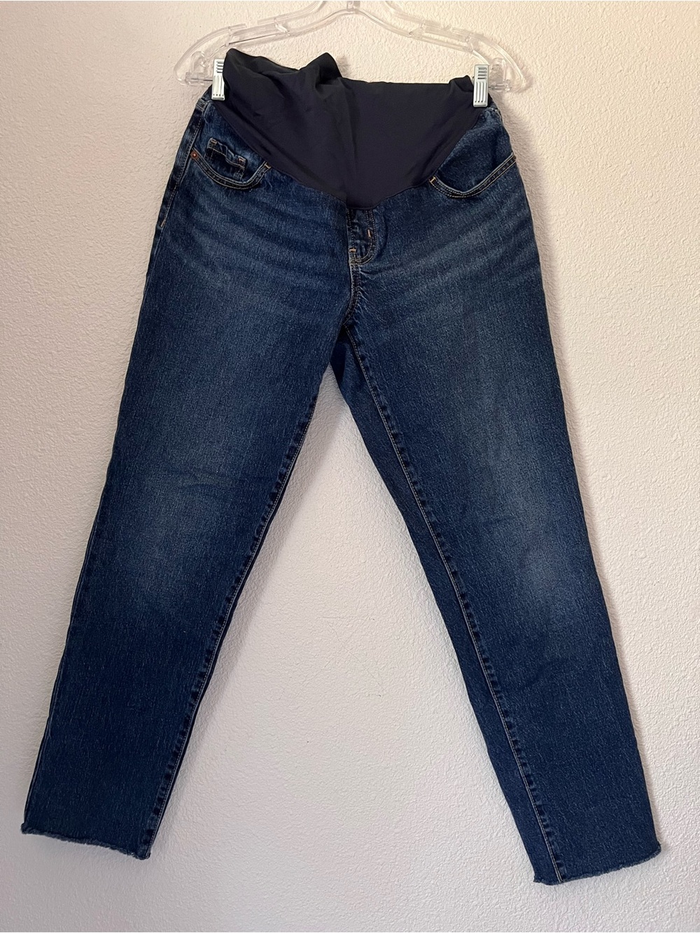 Old Navy Dark Blue Maternity Skinny Jeans with Black Overband